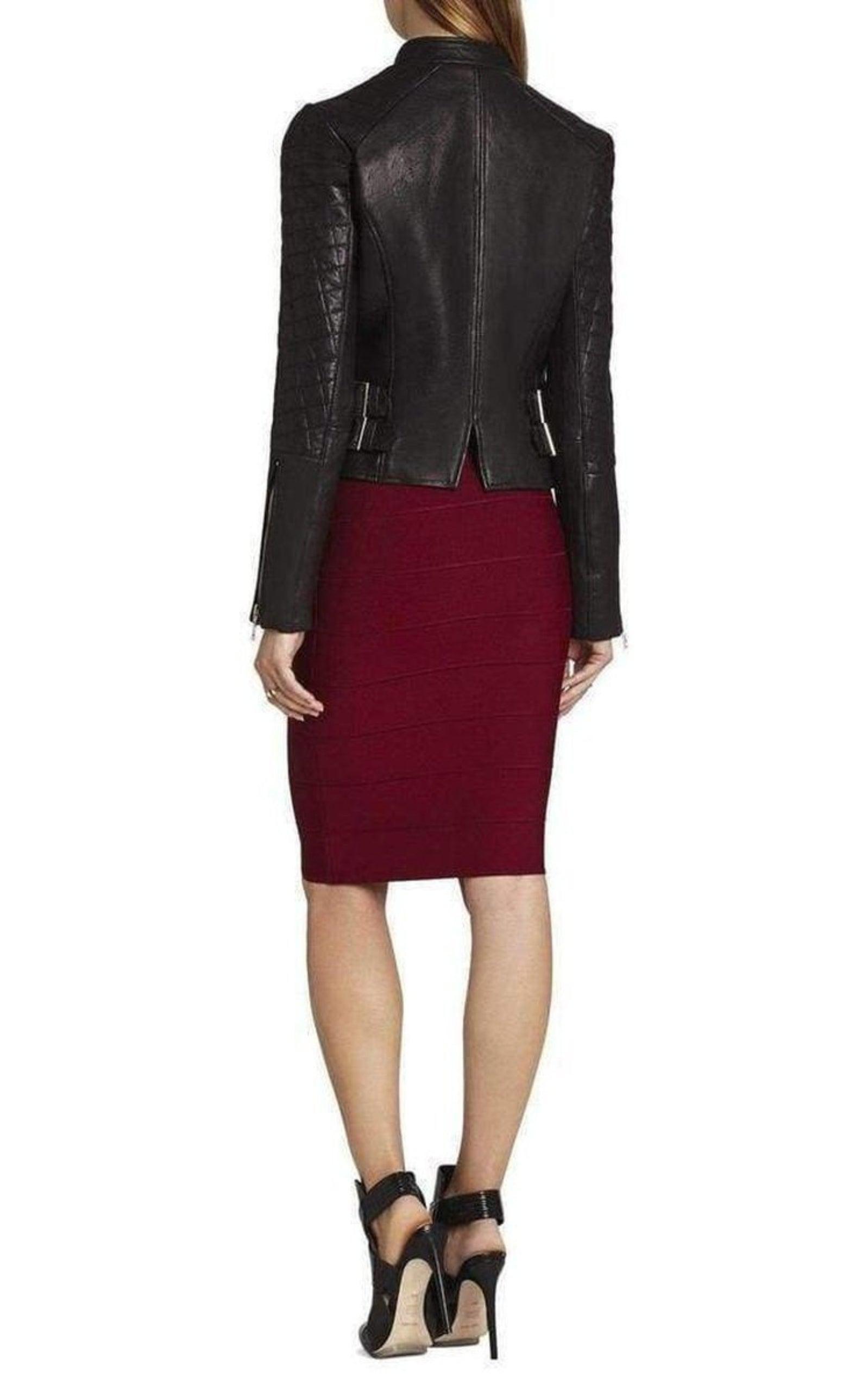 BCBGMAXAZRIA Maddy Moto Leather Jacket Runway Catalog