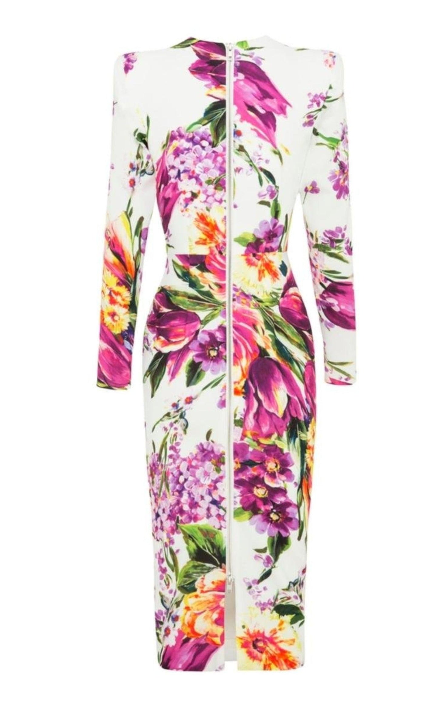  Alex PerryManon Floral-Print Midi Dress - Runway Catalog