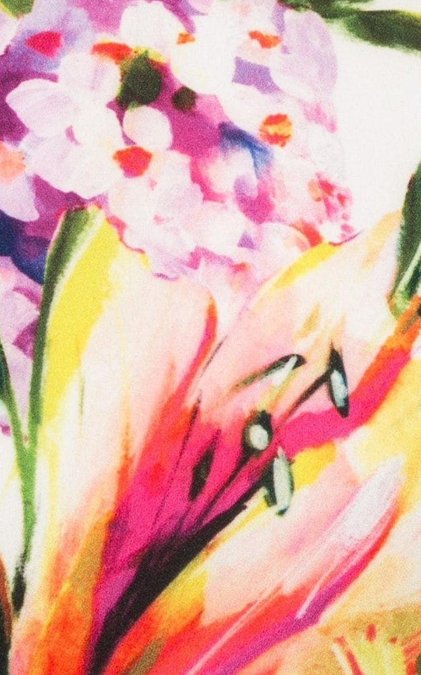  Alex PerryManon Floral-Print Midi Dress - Runway Catalog