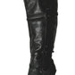  BCBGMAXAZRIAMolly Black Leather Boots with Shearling Lining - Runway Catalog