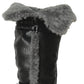 Molly Black Leather Boots with Shearling Lining