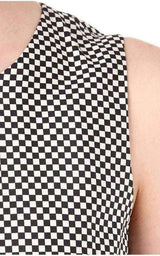  Dries Van NotenMonochrome Silk Peplum Waist Dress - Runway Catalog