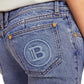  BalmainMonogram Low-Rise Bootcut Jeans - Runway Catalog