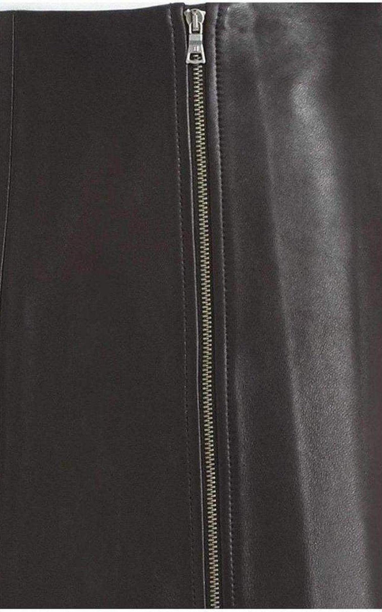  BCBGMAXAZRIAMyra Double Zipped Leather Mini Skirt - Runway Catalog