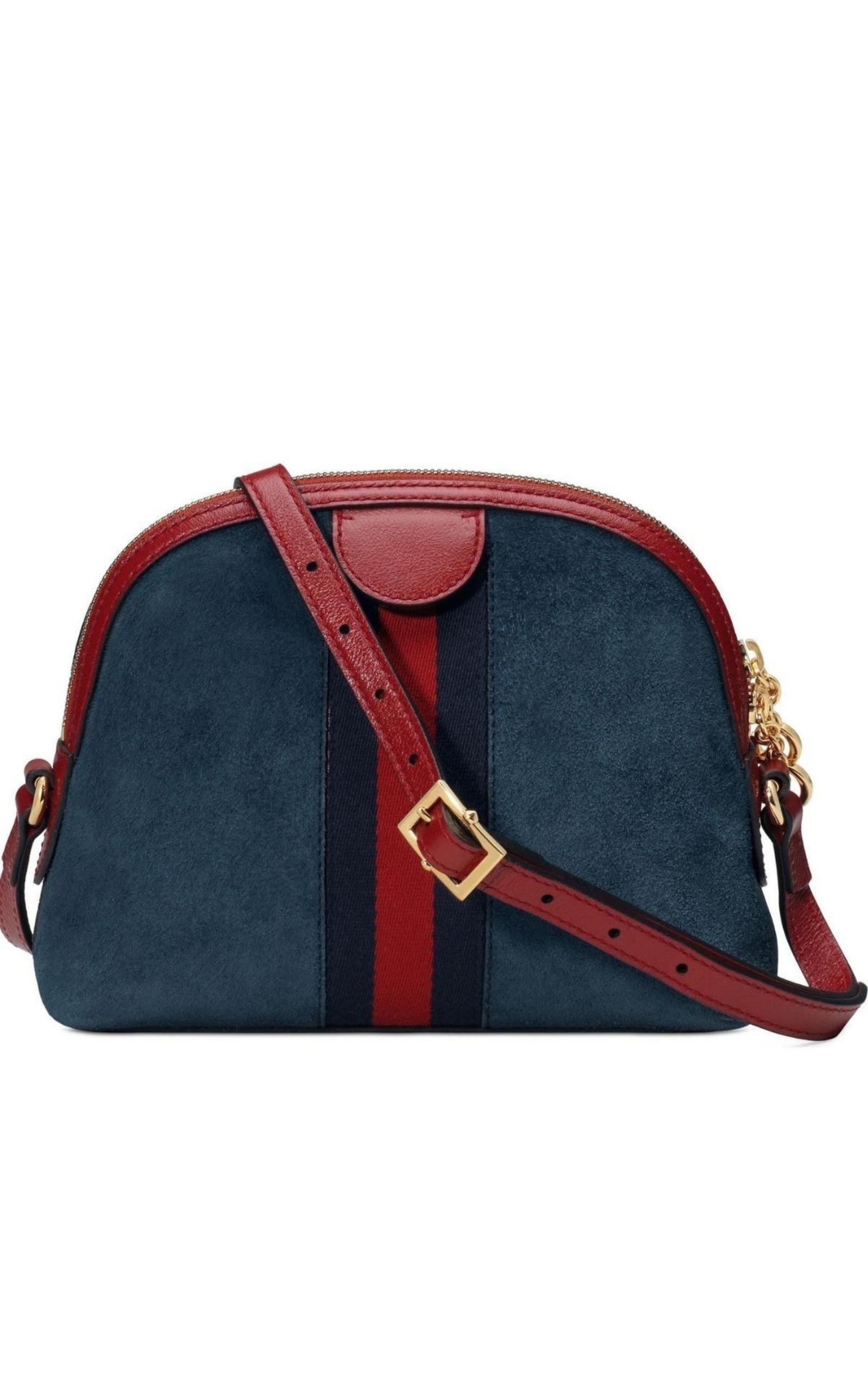 Gucci, Bags, Gucci Ophidia Suede Mini Bag Navy