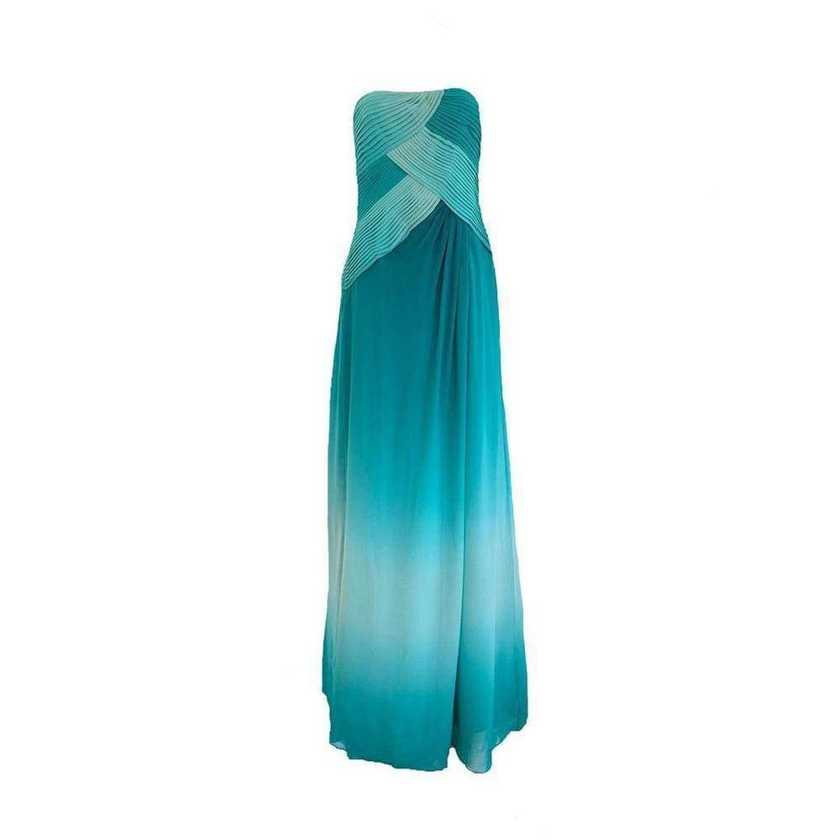 BCBGMAXAZRIA-Ombre Everglade Silk Chiffon Maxi Dress - Runway Catalog