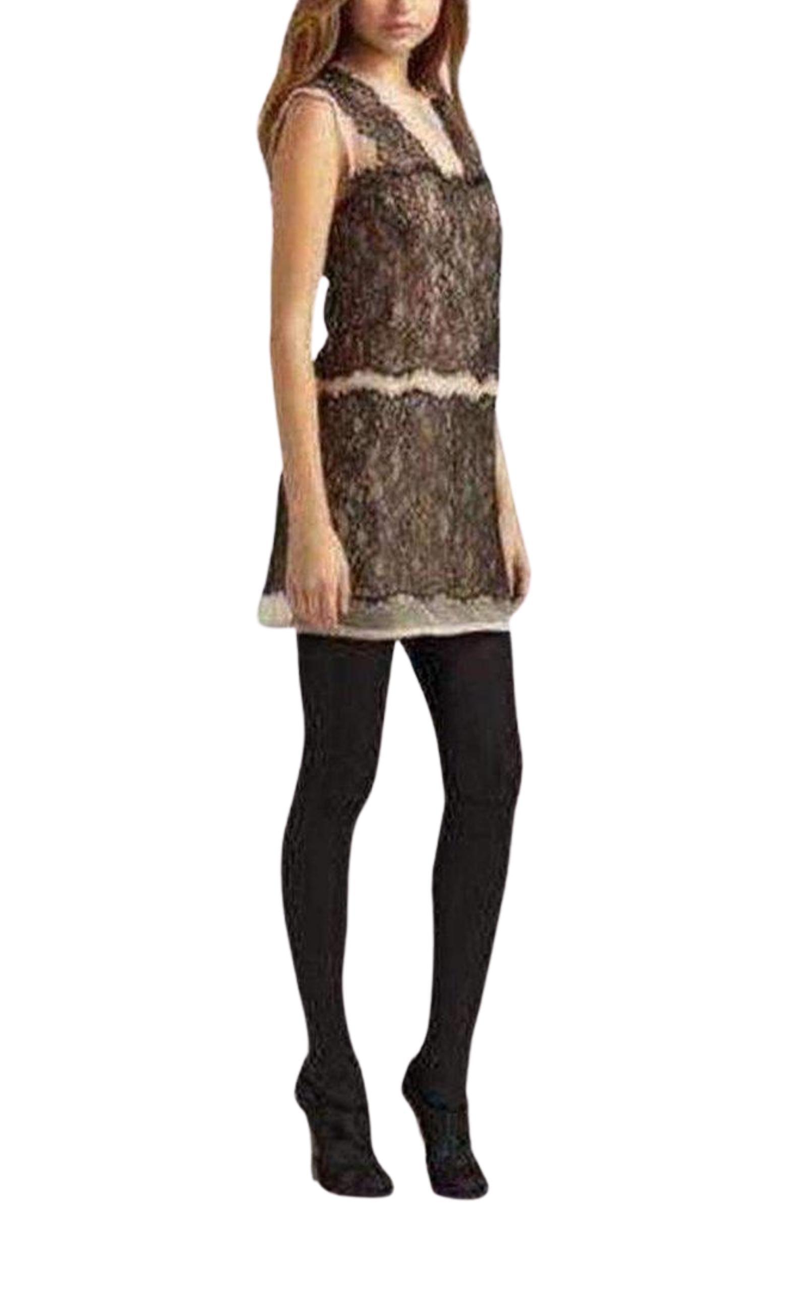  BCBGMAXAZRIAOrganza Lace Sheer Sleeveless Dress - Runway Catalog