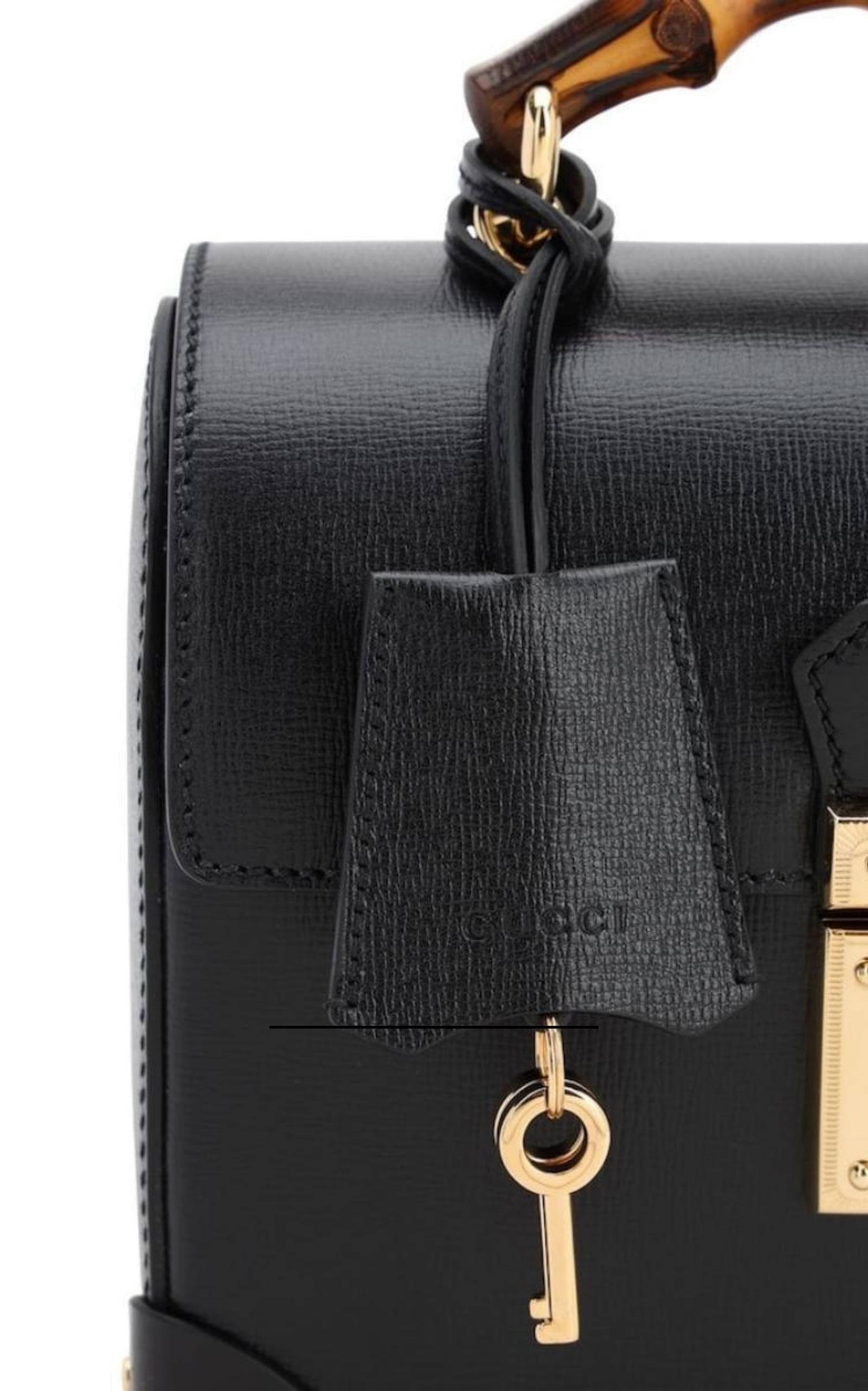 Gucci Padlock Small Bamboo Black Shoulder Bag