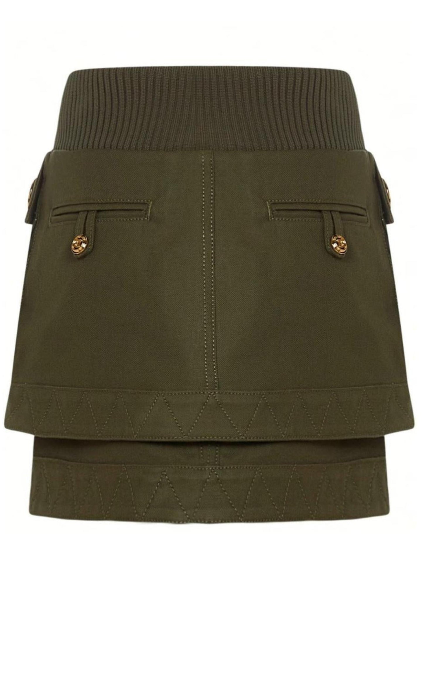  BalmainPatch-pockets Mini Denim Skirt - Runway Catalog