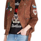  GucciPatches Embroidered Suede Jacket - Runway Catalog