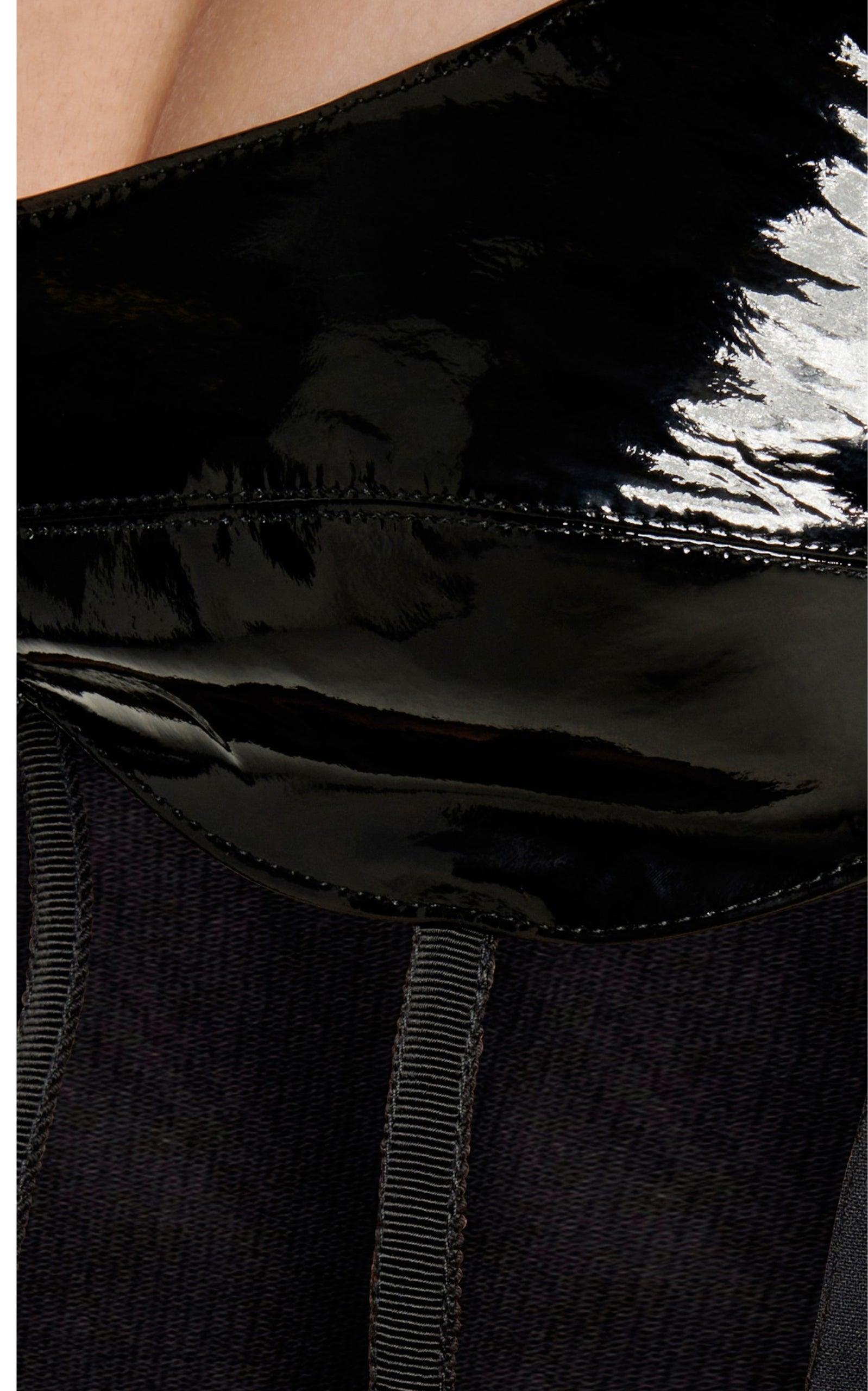  David KomaPatent Leather Corset Mini Dress - Runway Catalog