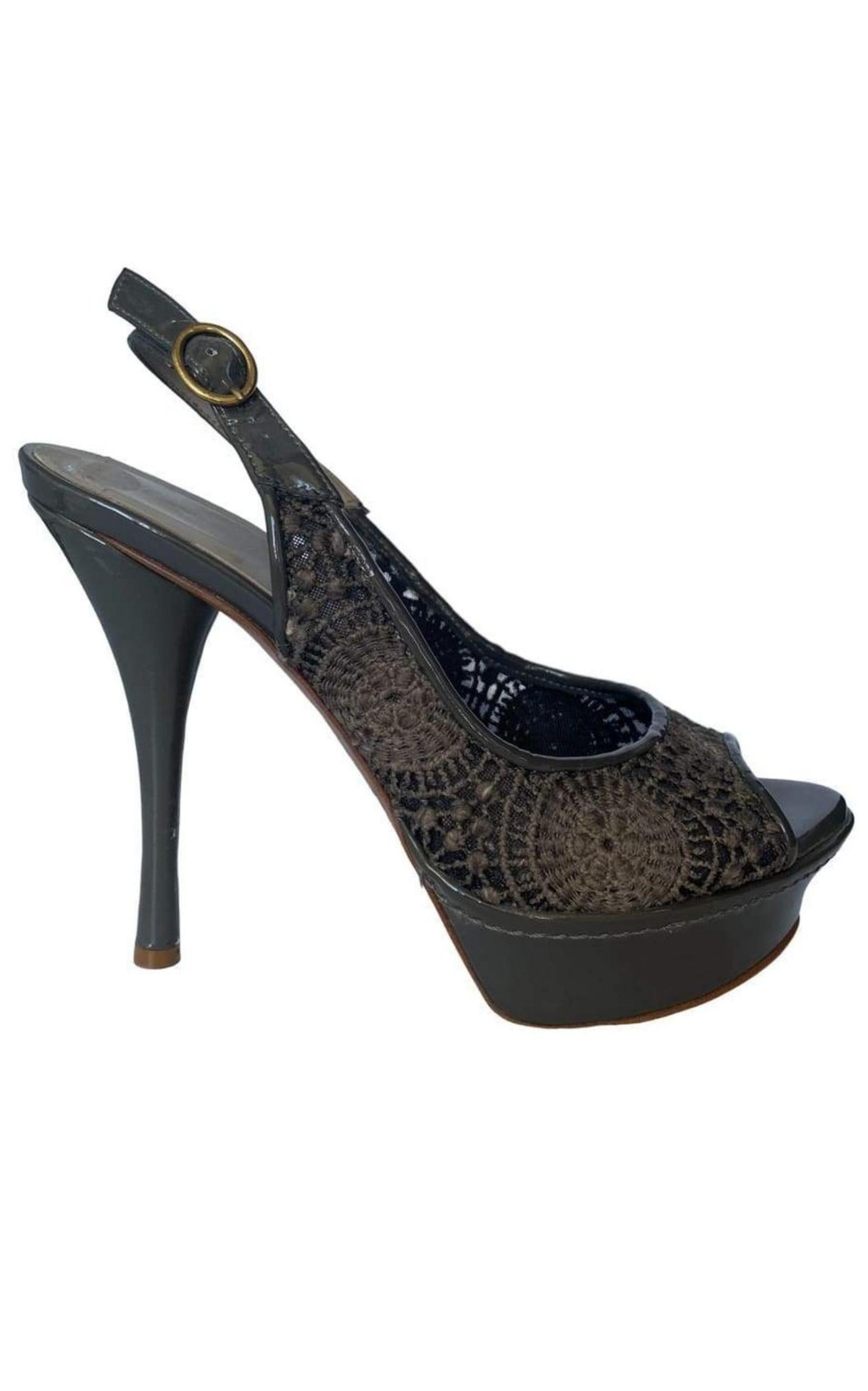  Latitude FemmePatent Leather Platform Sandal Shoes - Runway Catalog