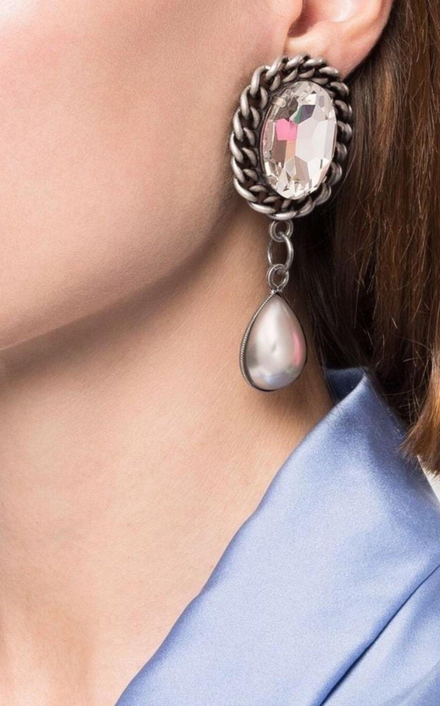  Alessandra RichPearl Drop Clip-On Earrings - Runway Catalog