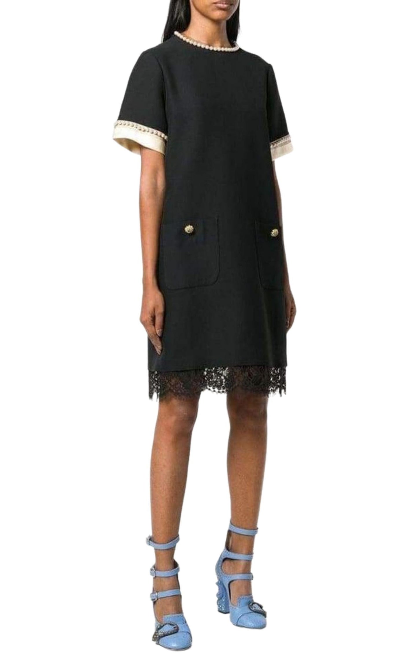  GucciPearl Embellished Shift Dress - Runway Catalog
