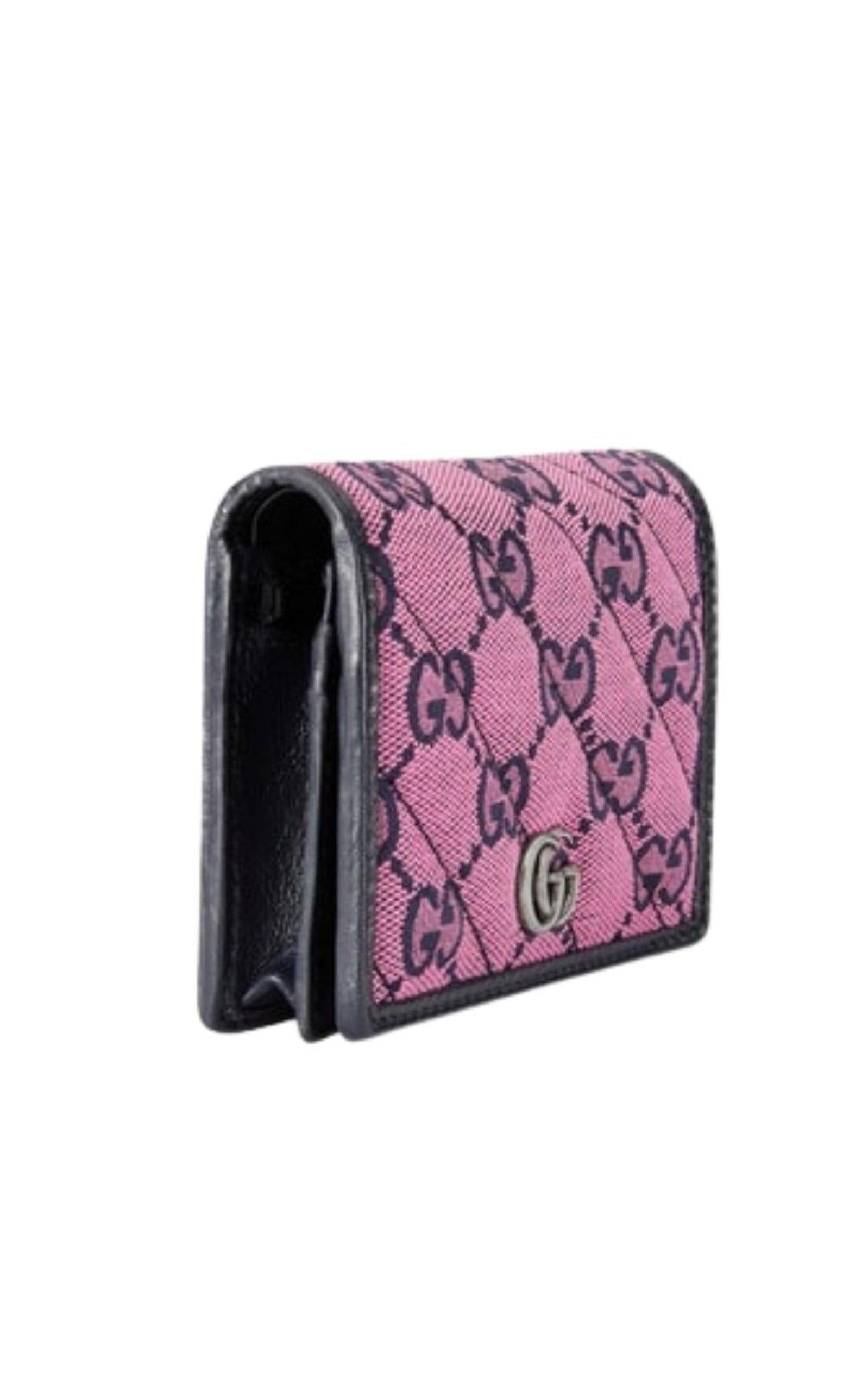 GUCCI Marmont GG Matelasse Leather Zip Around Wallet Pink - 15% OFF