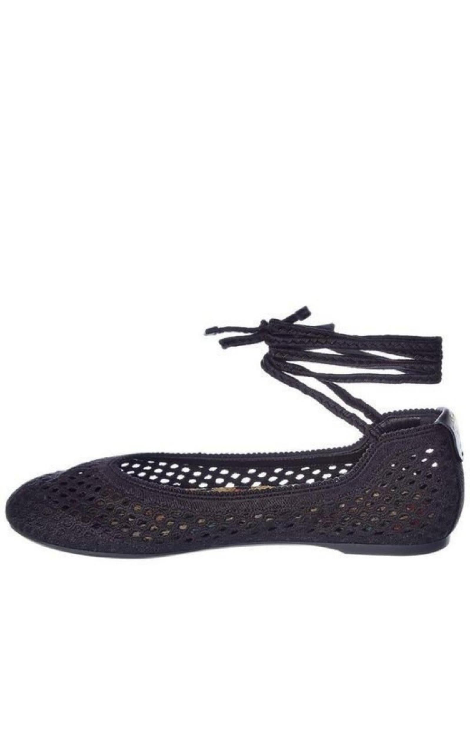  DiorPoeme Cotton Ankle-Tie Ballerina Flats - Runway Catalog