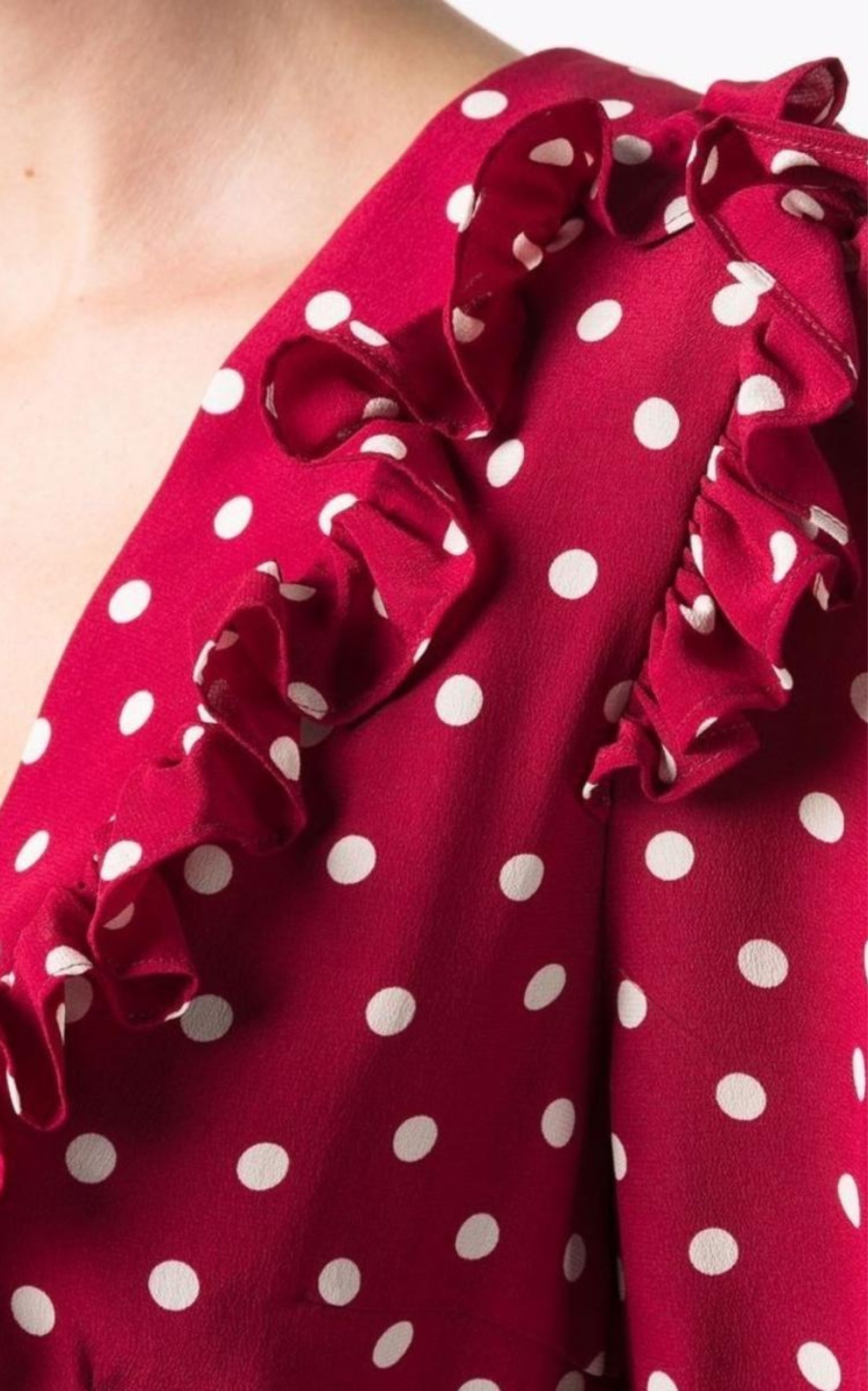  Alessandra RichPolka Dot Wrap Silk Dress - Runway Catalog