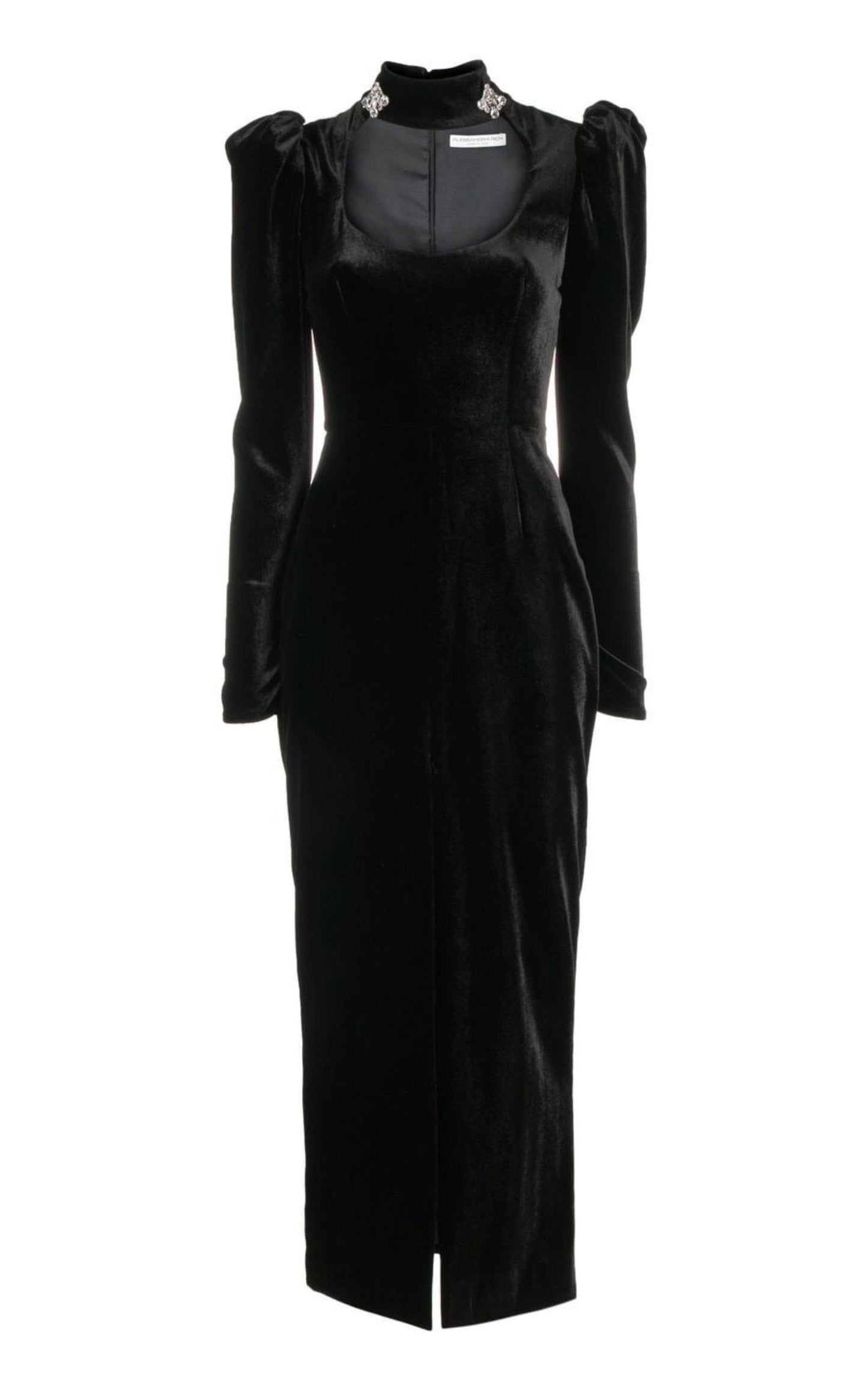  Alessandra RichPuff-Shoulders Velvet Gown - Runway Catalog