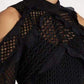  Self-PortraitPurl Knit Lace Cut-out Shoulder Dress - Runway Catalog
