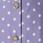  Alessandra RichPurple Polka Dot Fitted Silk Dress - Runway Catalog
