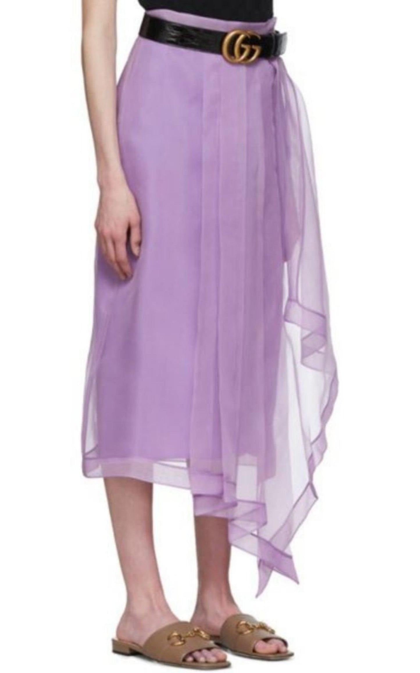  GucciPurple Silk Organza Skirt - Runway Catalog