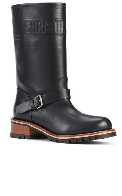  DiorQuest Leather Mid-Calf Boots - Runway Catalog