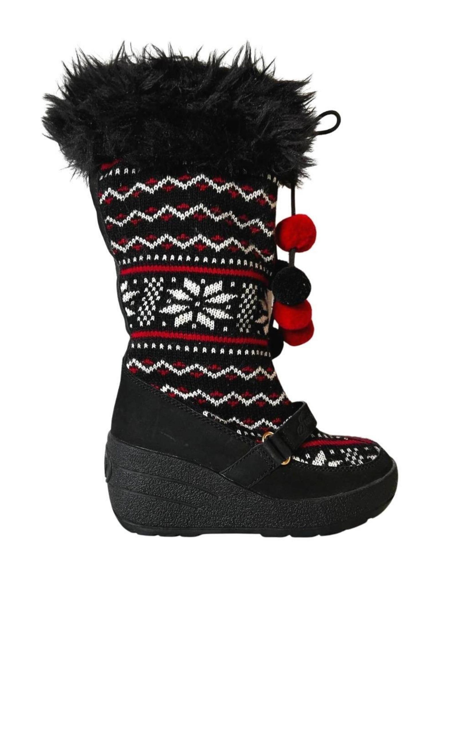  Juicy CoutureRed Black White Tall Snow Boots - Runway Catalog