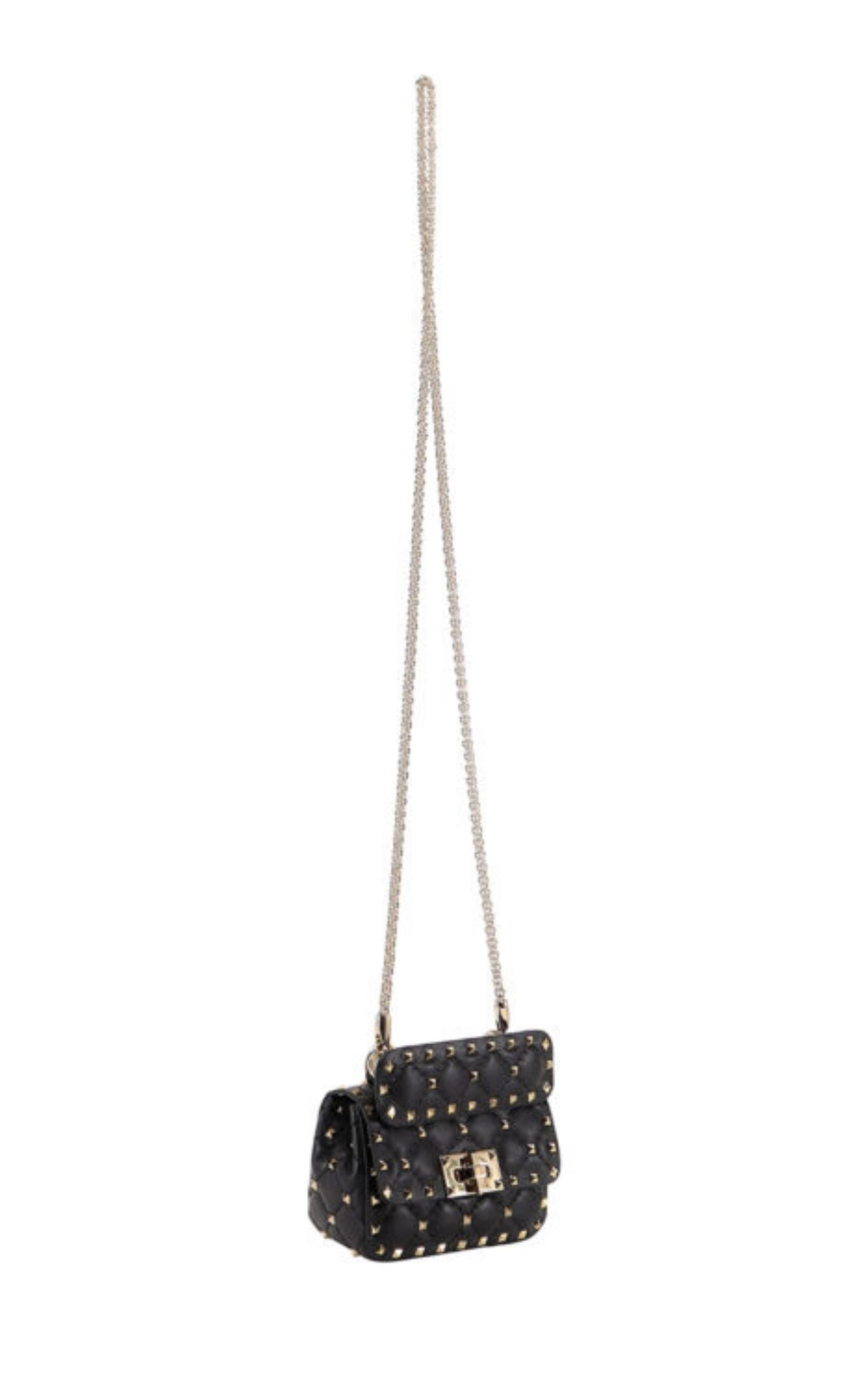 Rockstud Spike feather-trimmed leather tote