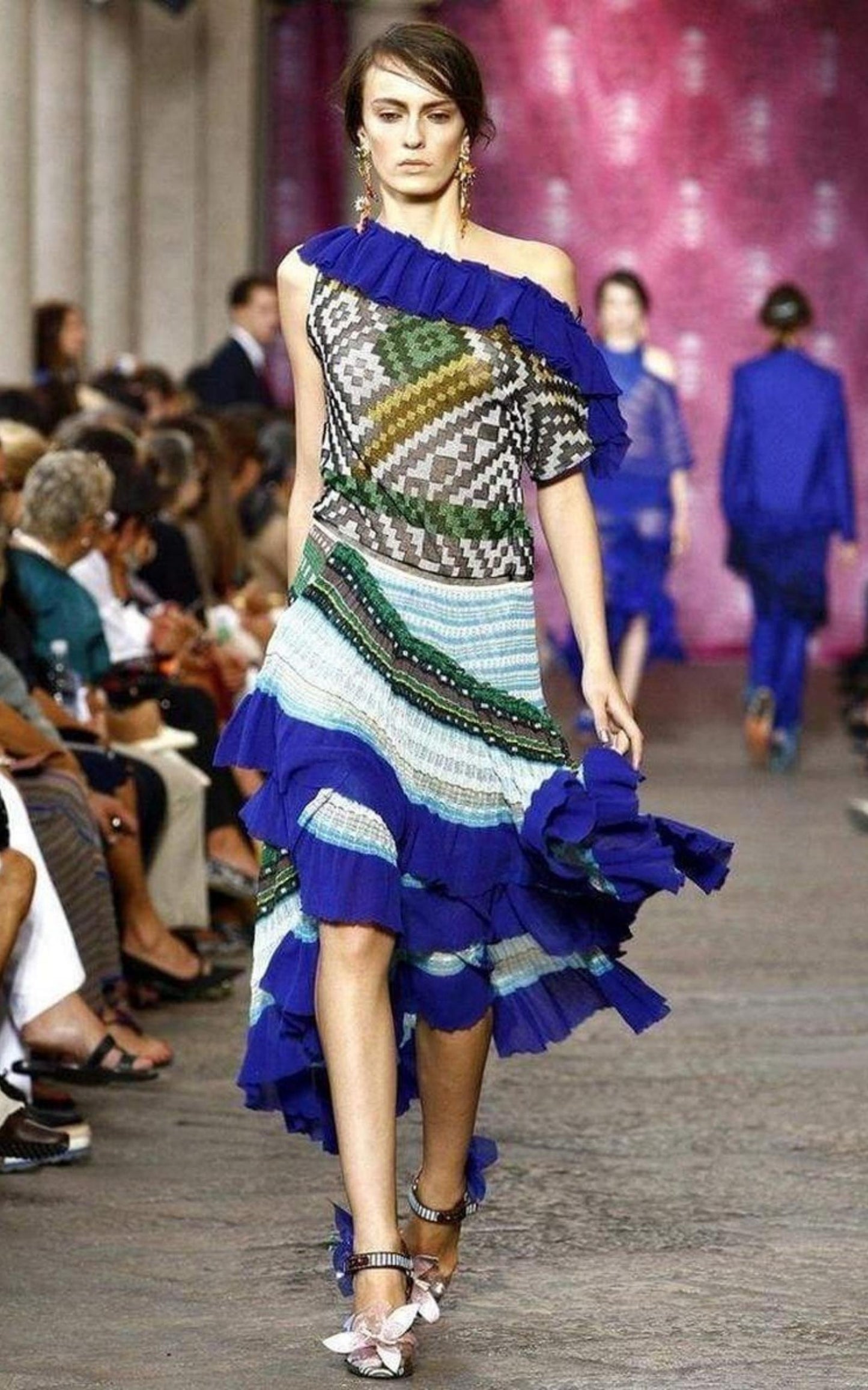  MissoniRoude Ruffled Crochet Knit Dress - Runway Catalog
