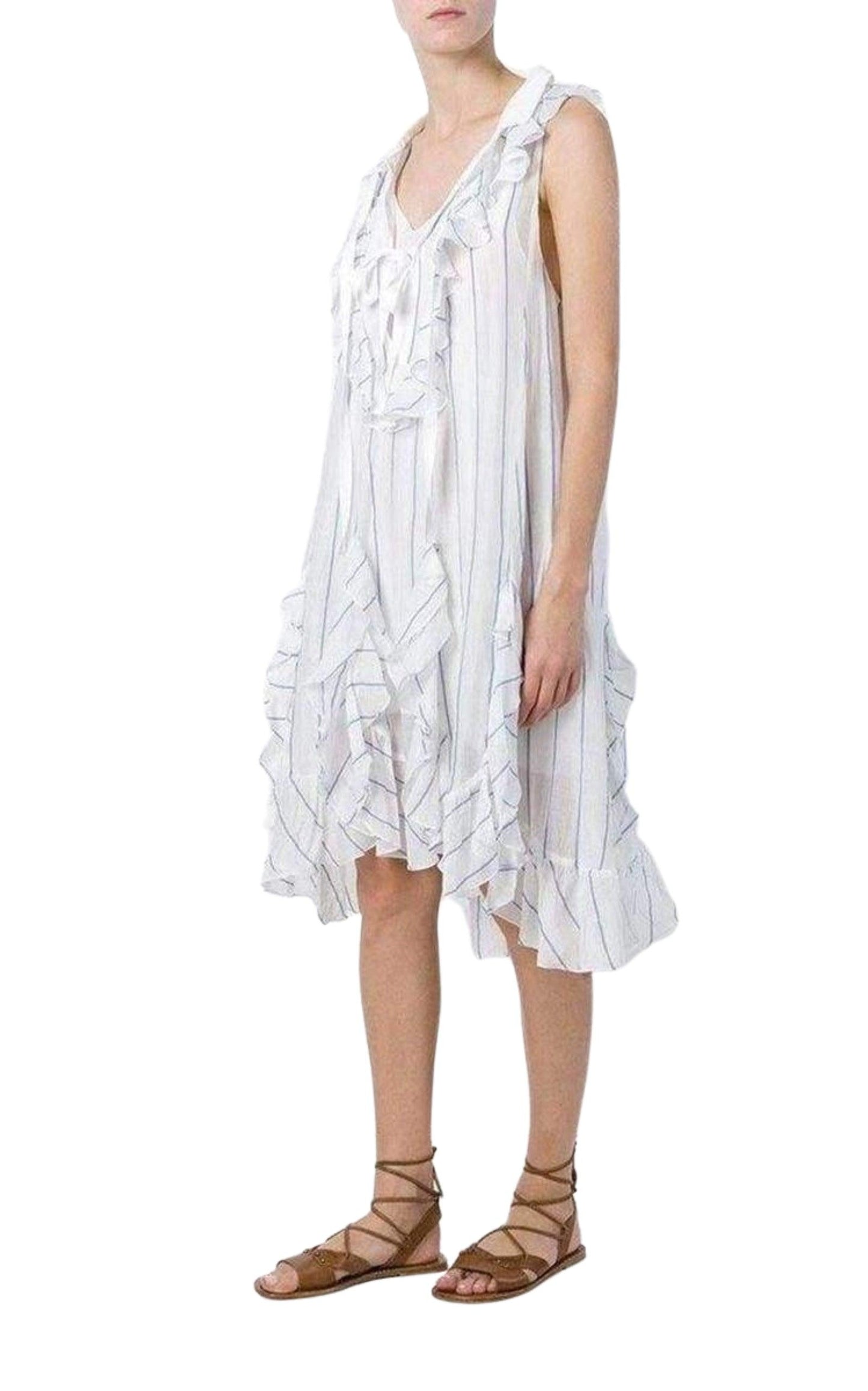  ChloeRuffled Silk Blend Loose Dress - Runway Catalog