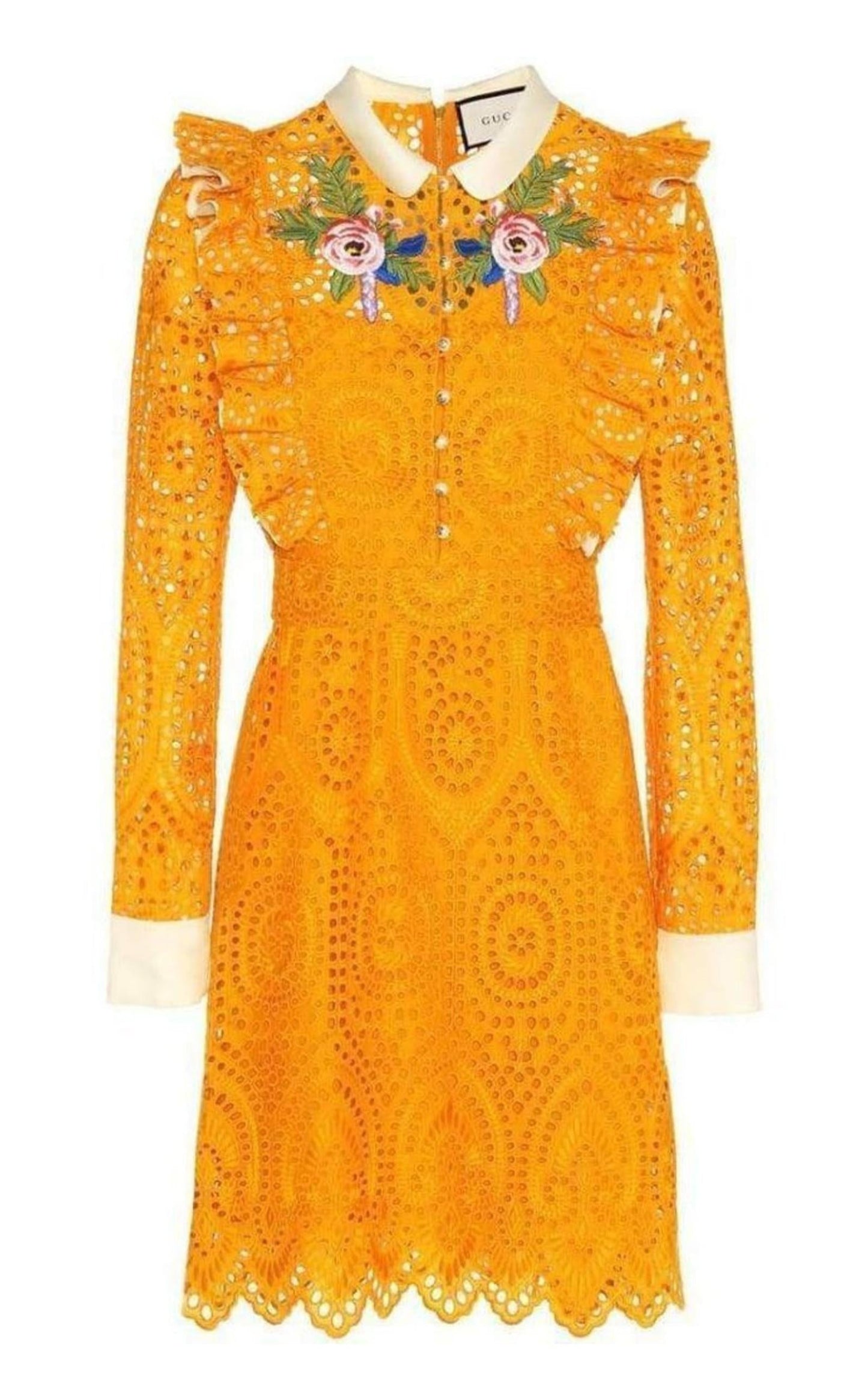  GucciSan Gallo Embroidered Broderie Anglaise Dress - Runway Catalog