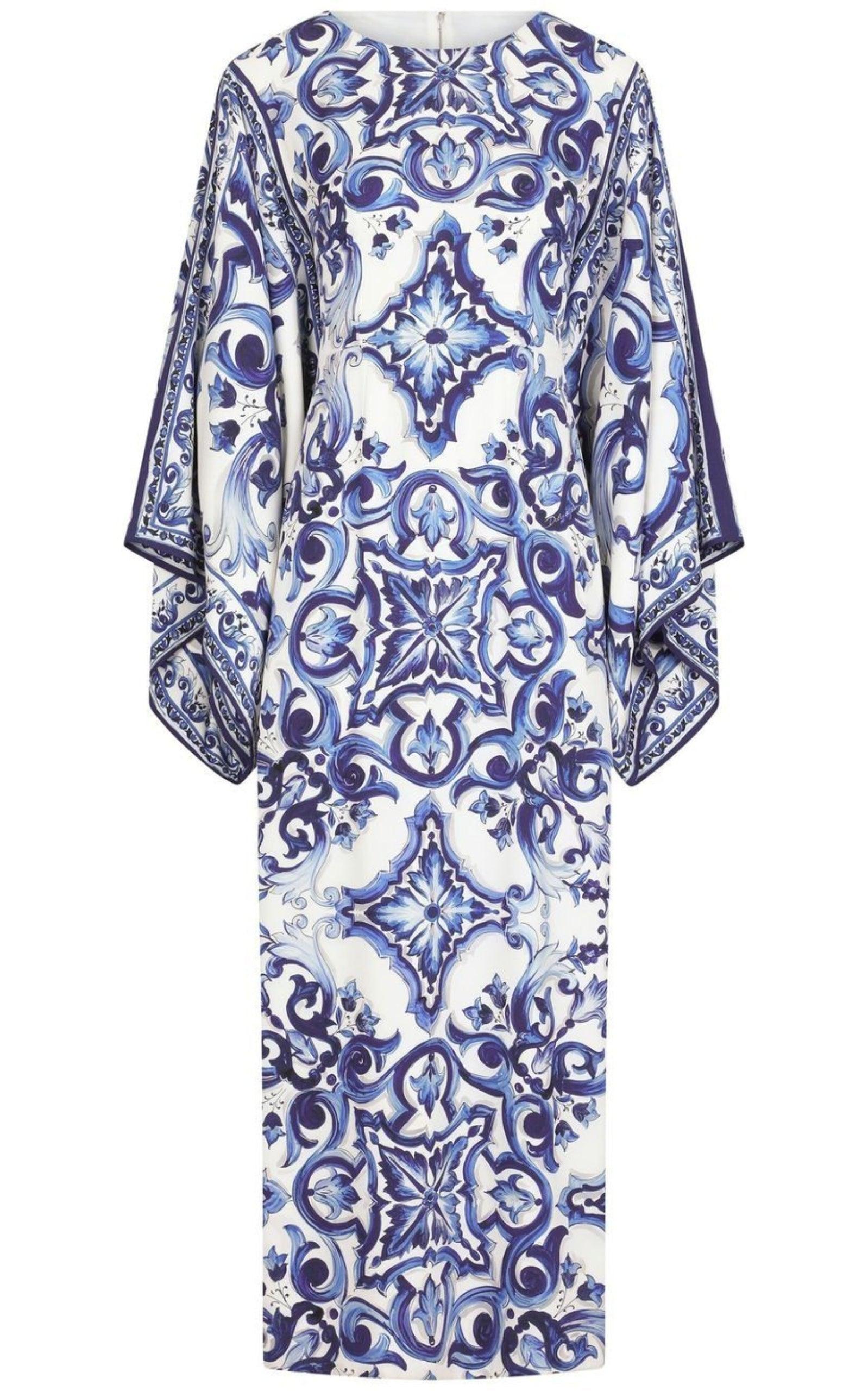 Dolce & Gabbana Scarf-print Silk Charmeuse Maxi Dress | Runway Catalog