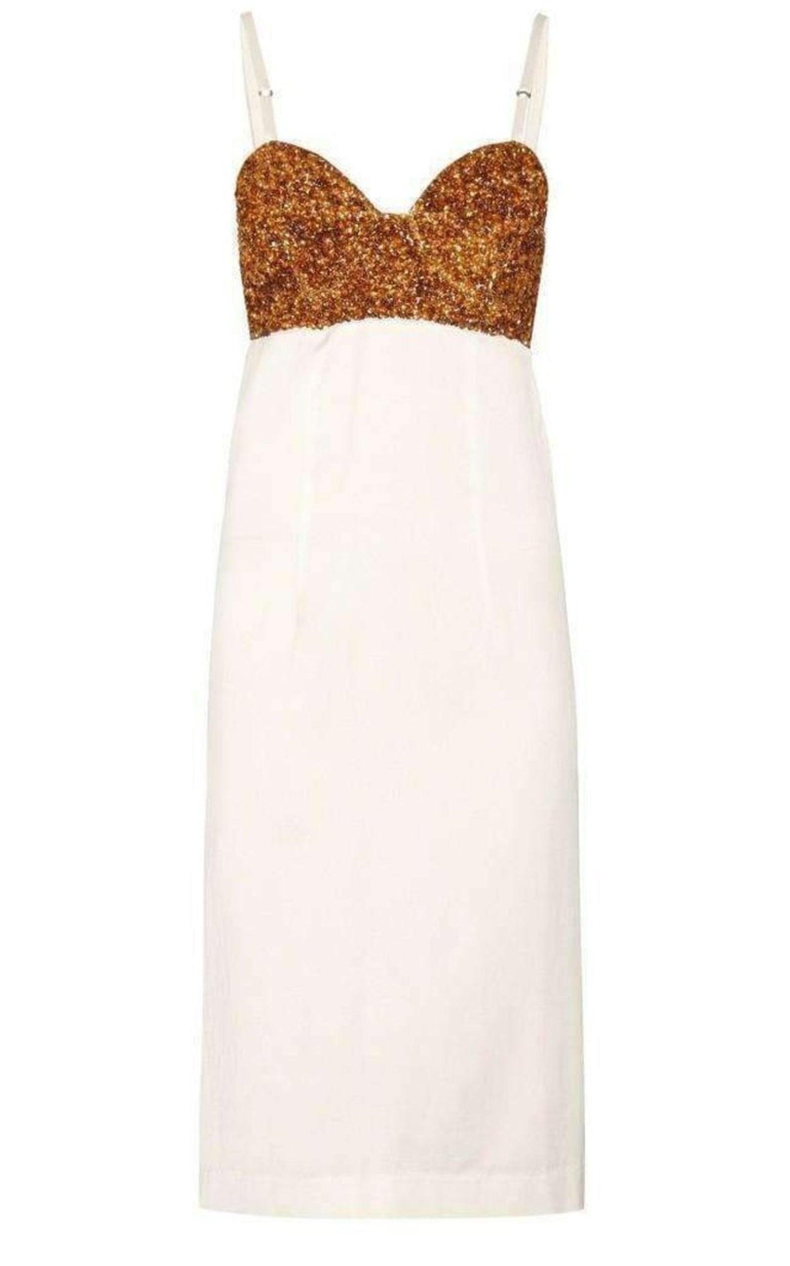  Dries Van NotenSequin-Embellished Satin Dress - Runway Catalog