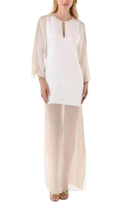  BCBGMAXAZRIASheer Chiffon Panels Silk Dress - Runway Catalog