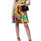  VersaceShort-Sleeve Multicolored Silk Dress - Runway Catalog