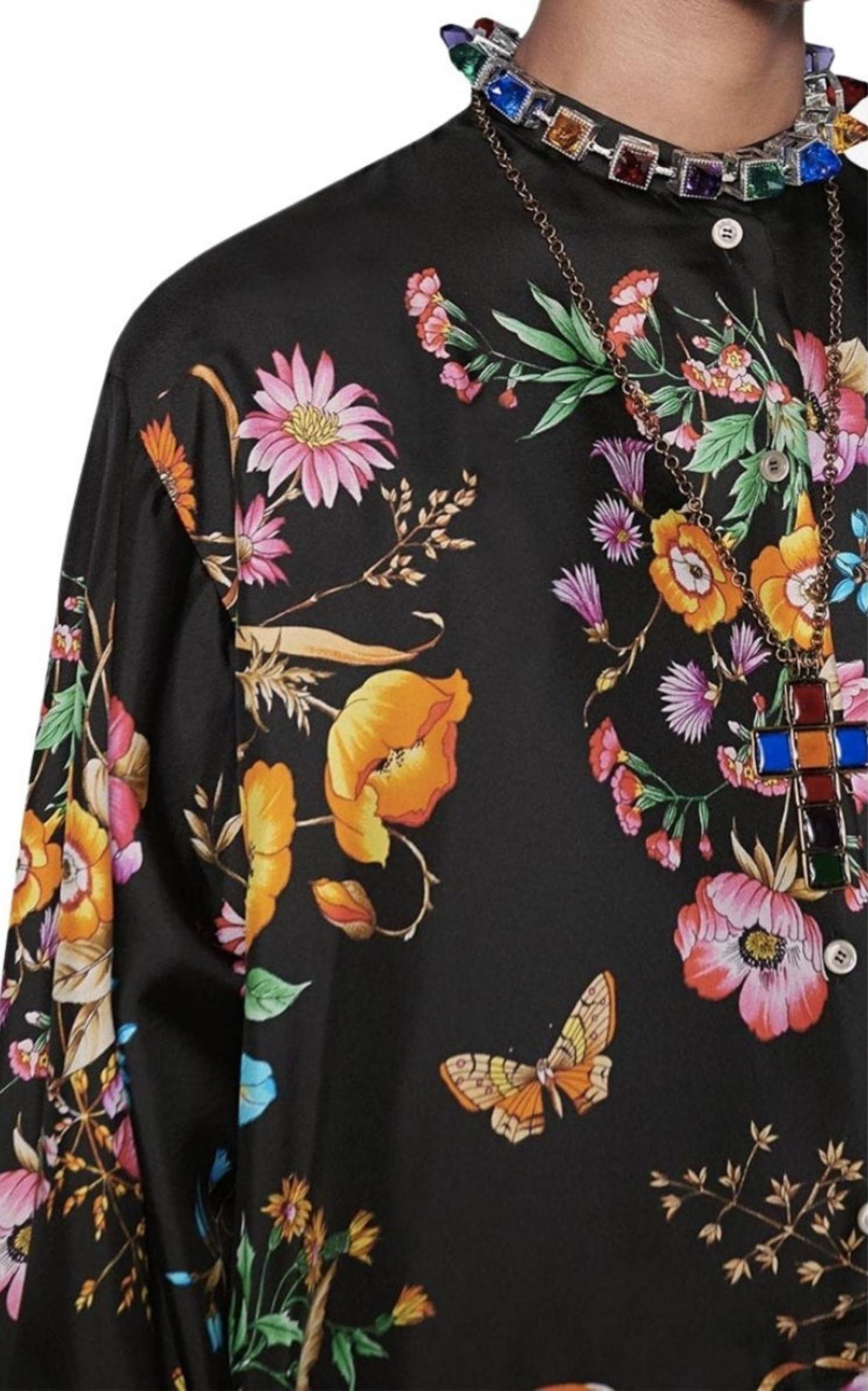  GucciSilk Floral Shirtdress - Runway Catalog