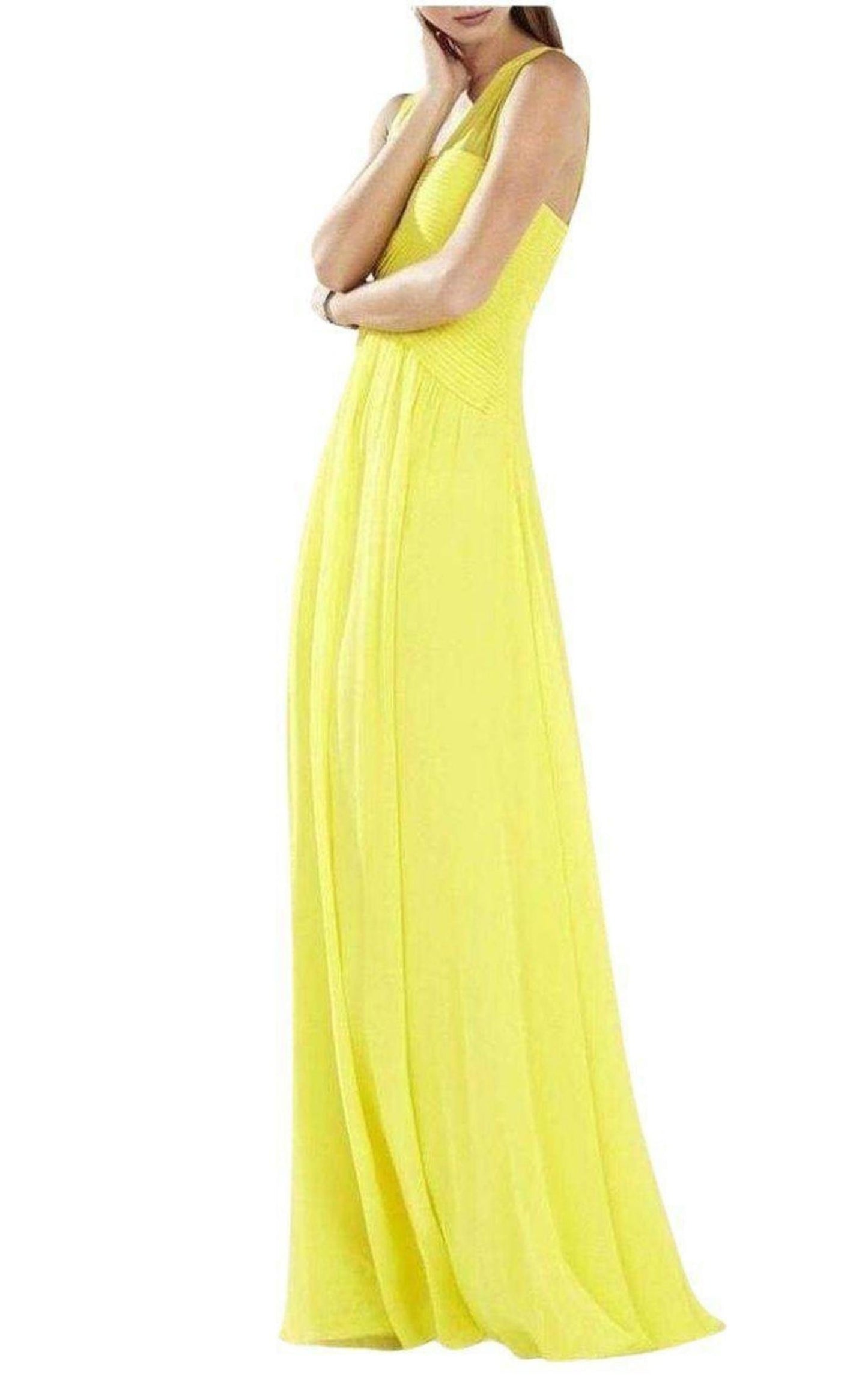 BCBGMAXAZRIASleeveless Yellow Gown - Runway Catalog