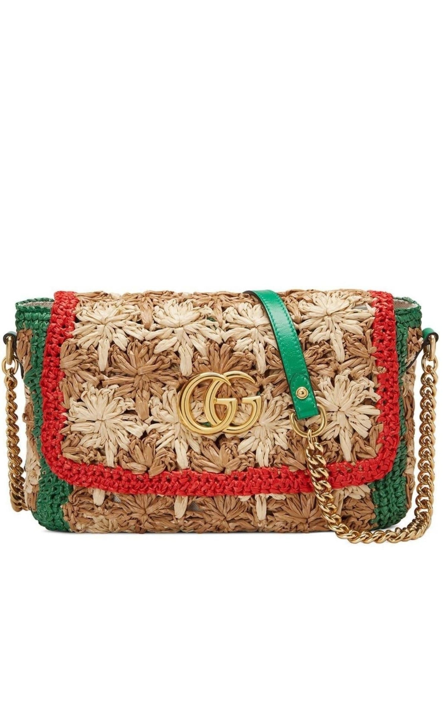  GucciSmall GG Marmont Raffia Shoulder Bag - Runway Catalog