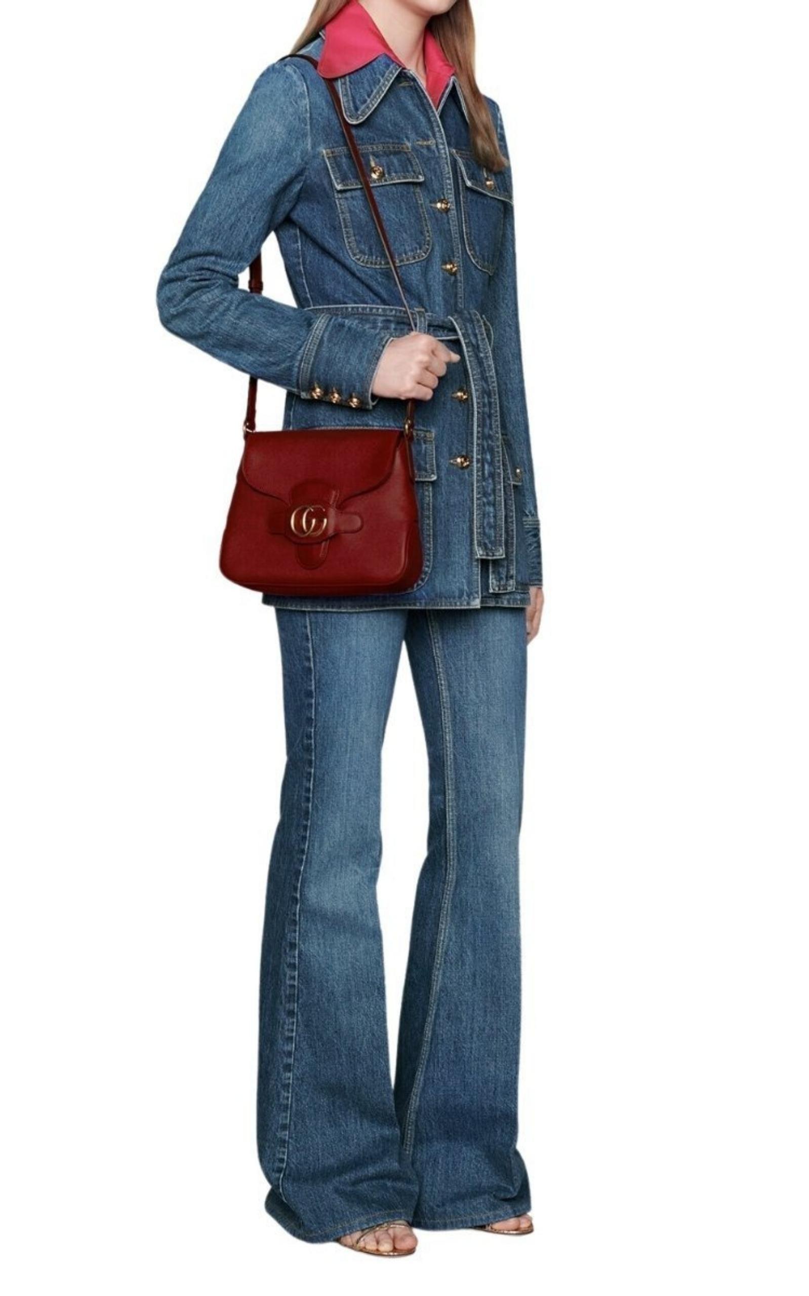  GucciSmall Messenger with Double GG Bag in Red - Runway Catalog