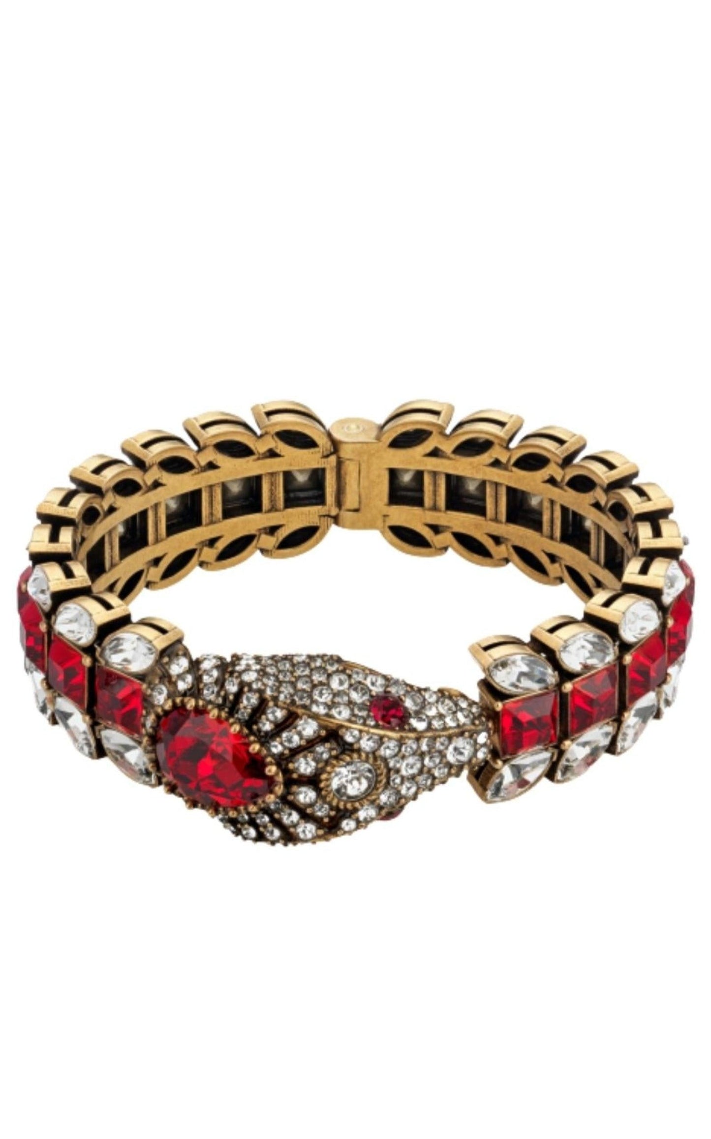  GucciSnake Motif Crystal-embellished Bracelet - Runway Catalog