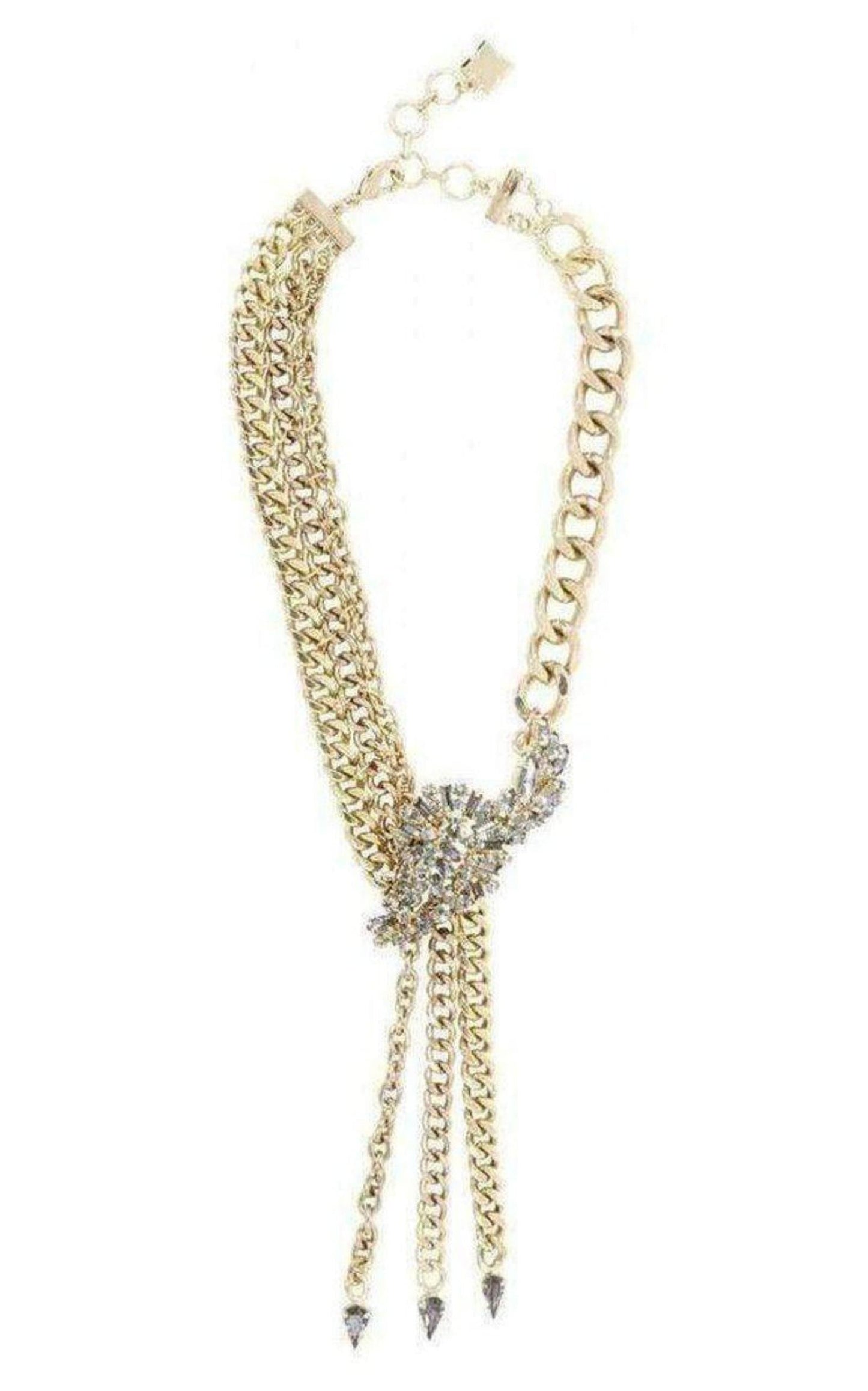 Stone Appliqué Chain Necklace