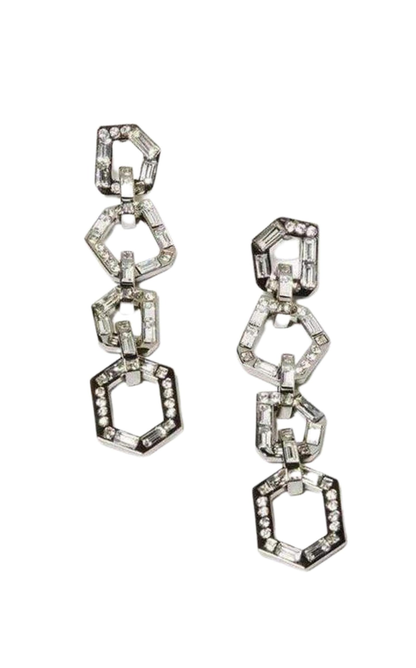 Stone Link Chain Earrings