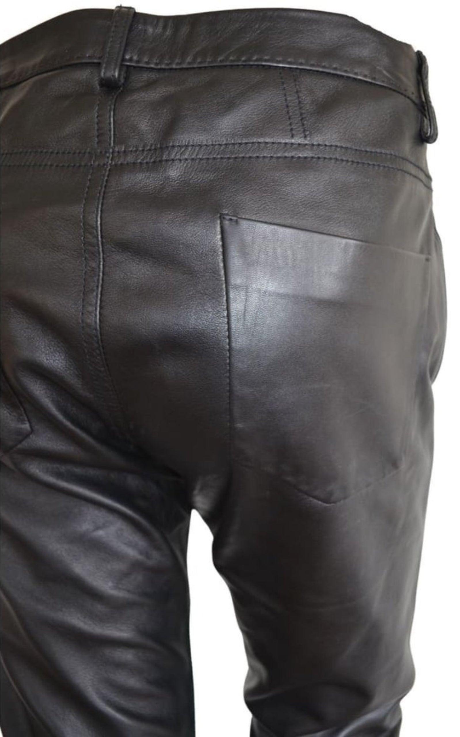 Costume National Straight Leg Just Leather Biker Pants