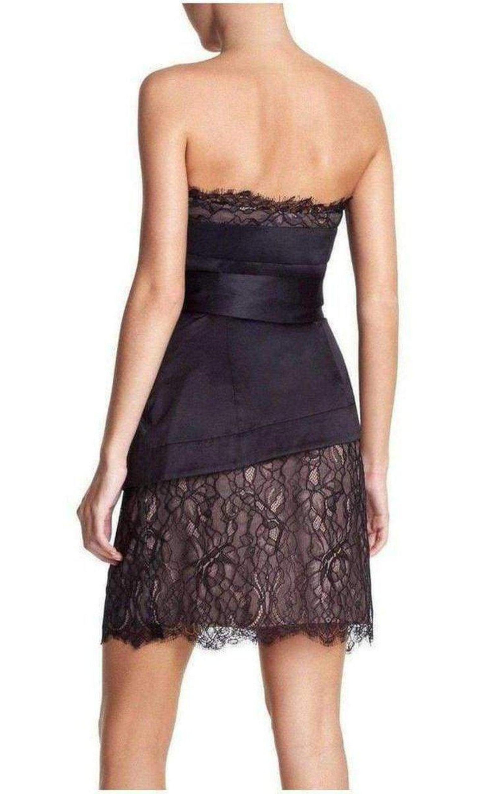 Strapless Lace Bustier Mini Dress