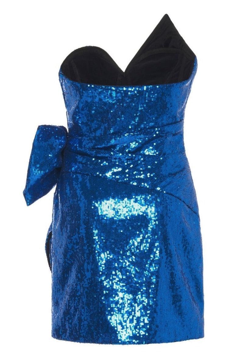 Dundas-Strapless Sequined Tulle Mini Dress - Runway Catalog