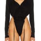  Y/ProjectStretch Cotton Toggle-tie Bodysuit - Runway Catalog