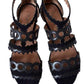  AlaïaSuede Leather Circle Detail Ankle Strap Sandals - Runway Catalog