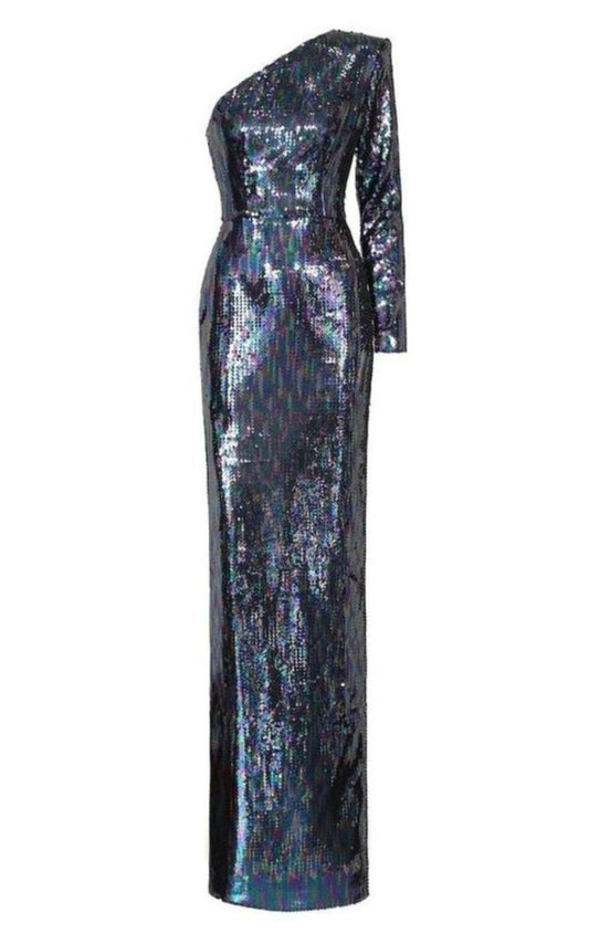  Alex PerryTallon Sequin One Sleeve Gown - Runway Catalog