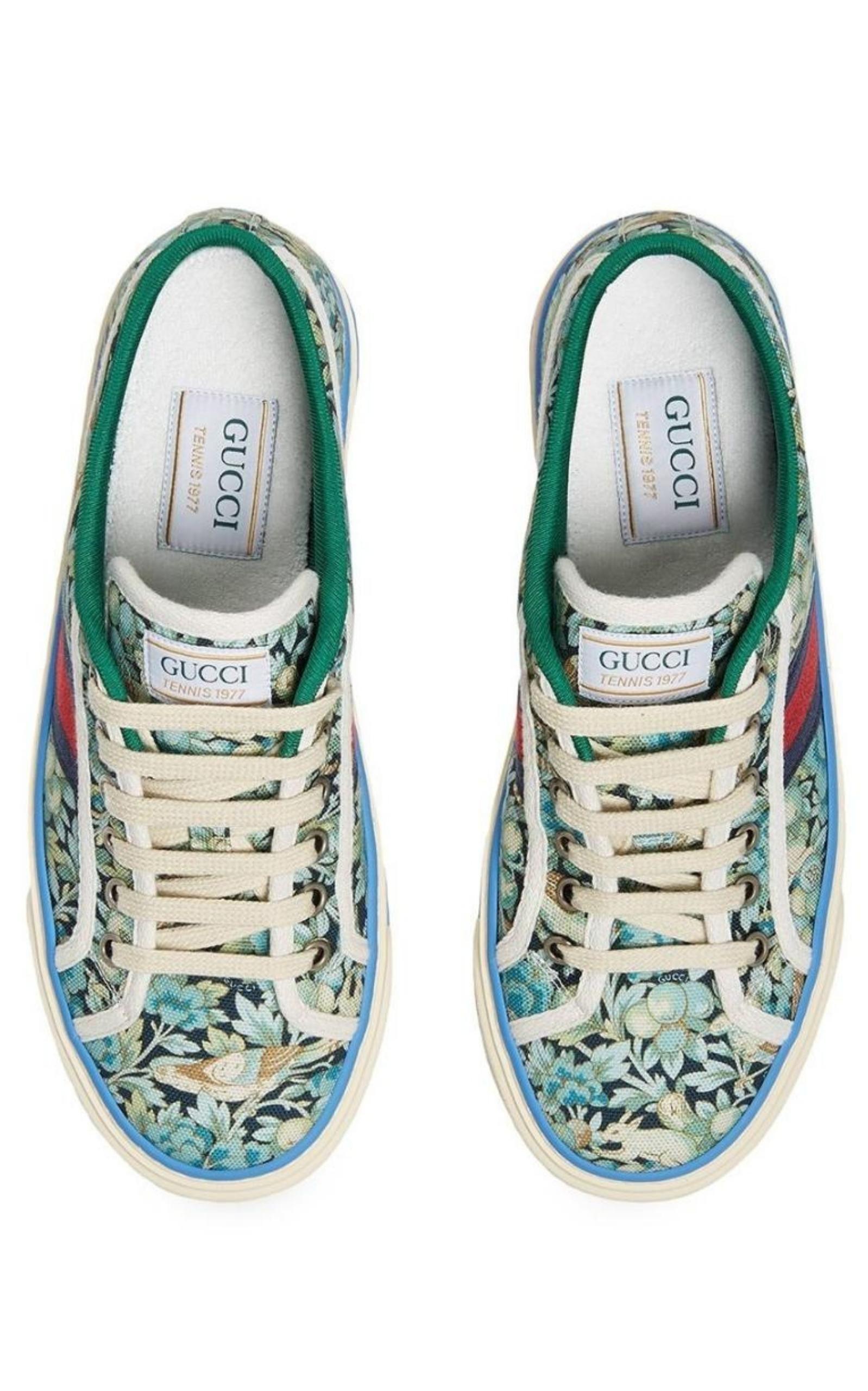 New Gucci Tennis 1977 Low 'GG Supreme Flora' Size 38 Sneakers 2