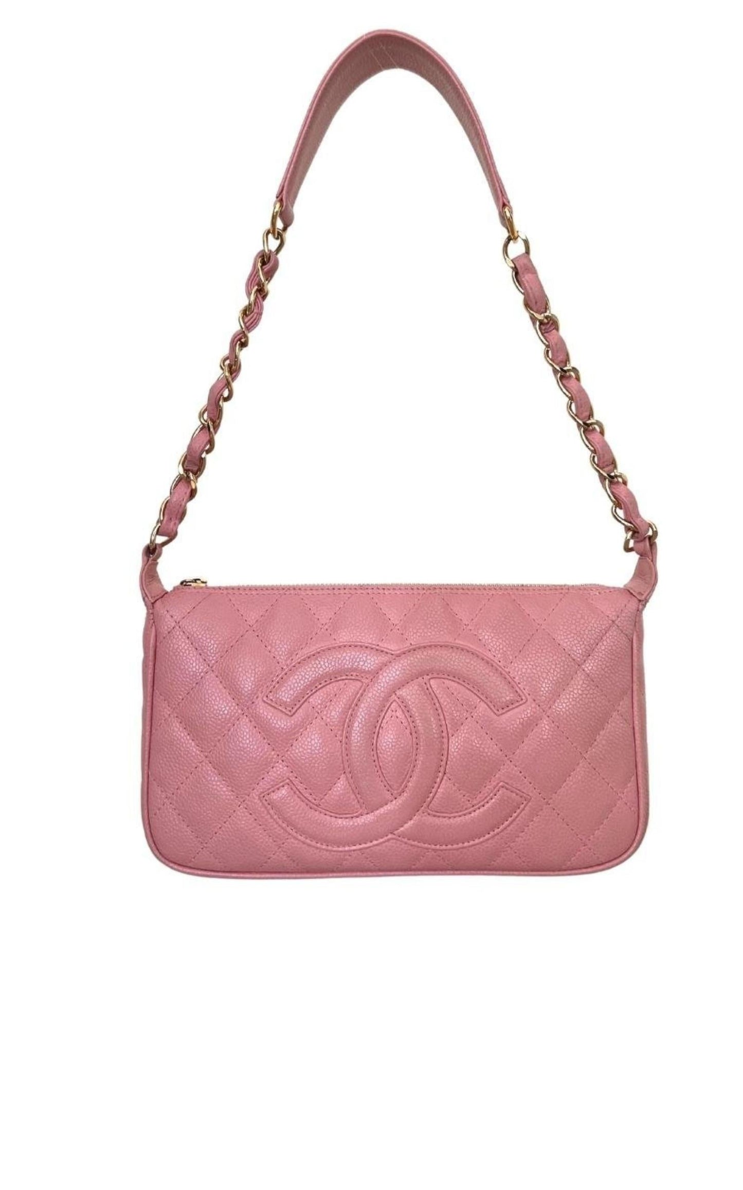 Timeless CC Chain Shoulder Bag Quilted Caviar Small
